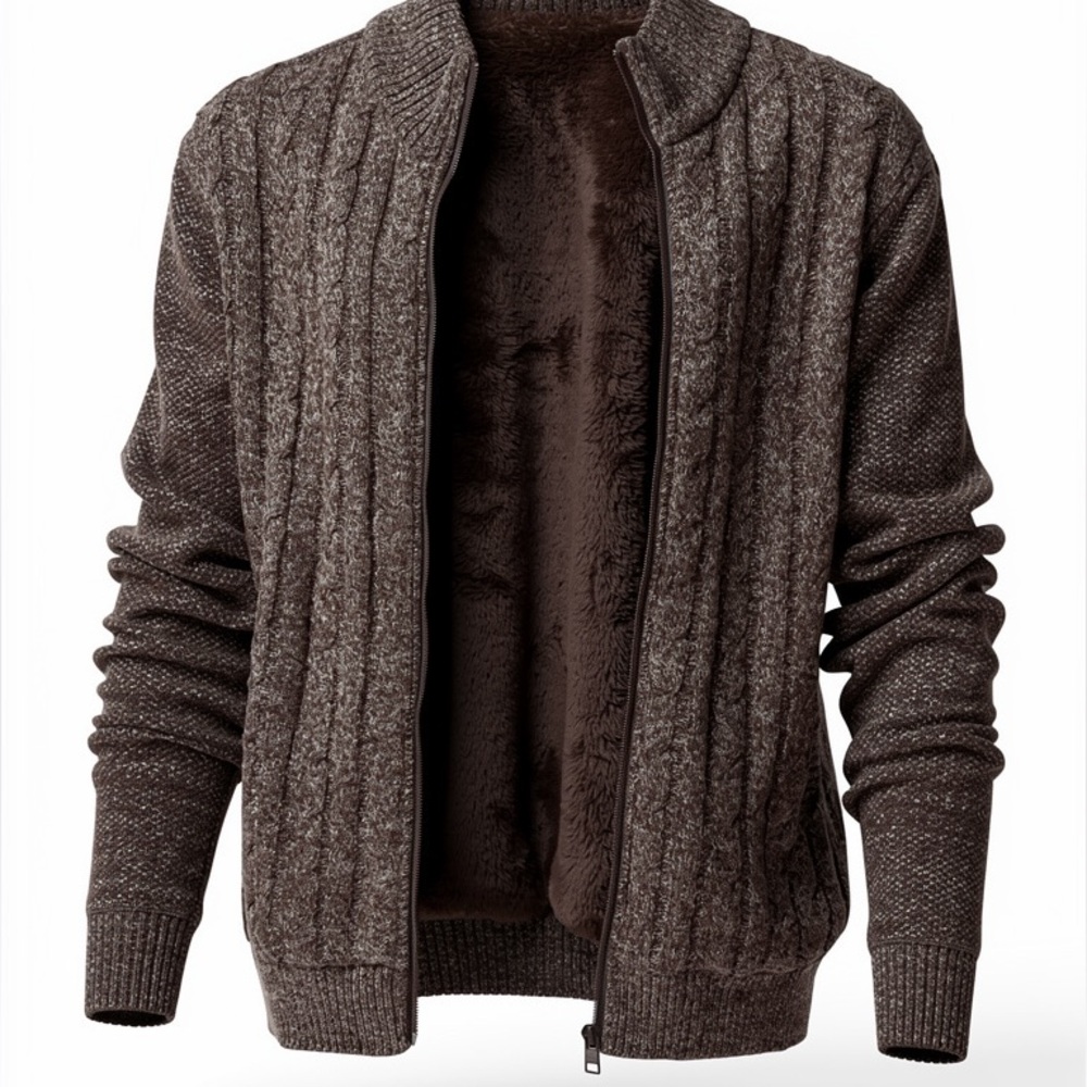 Buffalo David Bitton Men's Zip Up Sweater - Brown.   ‎ CAJA. #. 3